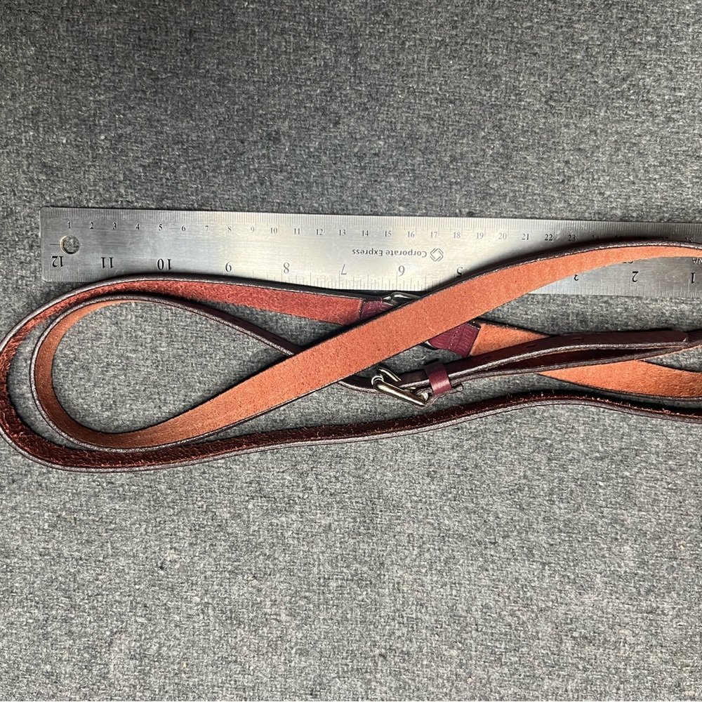 Elegant Burgundy Genuine Leather Belt - Picture 6 of 7